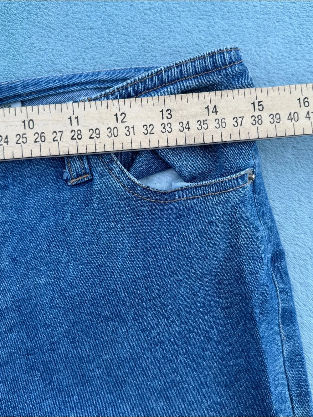 French Laundry Blue Lace-Up Stretch Flare Jeans size 9